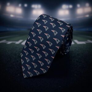 NFL Blue New England Patriots Football Logo Print Tie‎  56.25" x 3.5"
